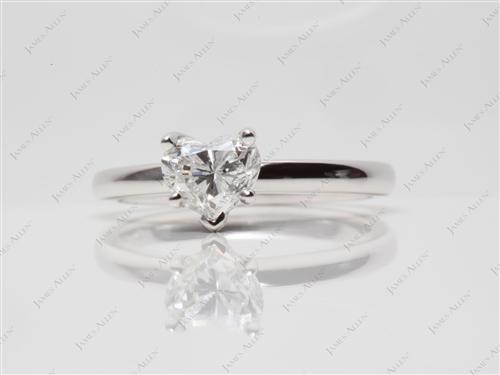 White Gold 0.73 Heart shaped Diamond Ring