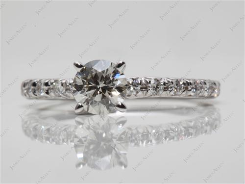 White Gold 0.51 Round cut Bridal Set Wedding Rings