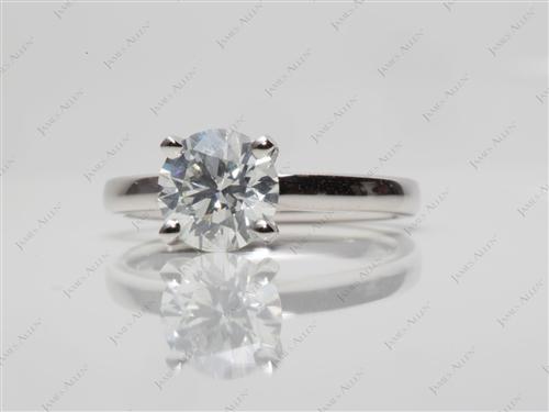 Platinum 1.04 Round cut Diamond Solitaire Engagement Ring