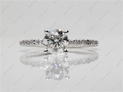 Platinum 0.80 Round cut Micro Pave Rings