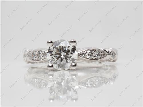 White Gold 1.00 Round cut Diamond Ring