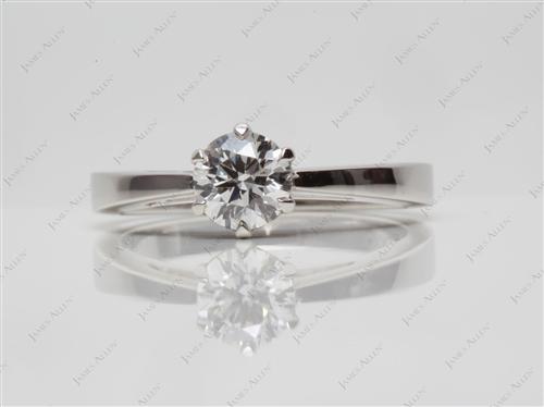 Platinum 0.59 Round cut Round Solitaire Ring