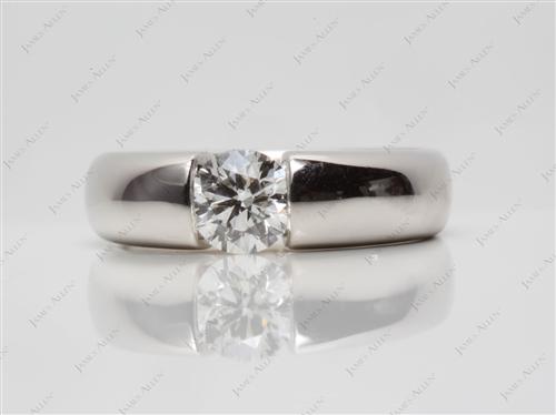 Platinum 0.70 Round cut Tension Set Engagement Rings