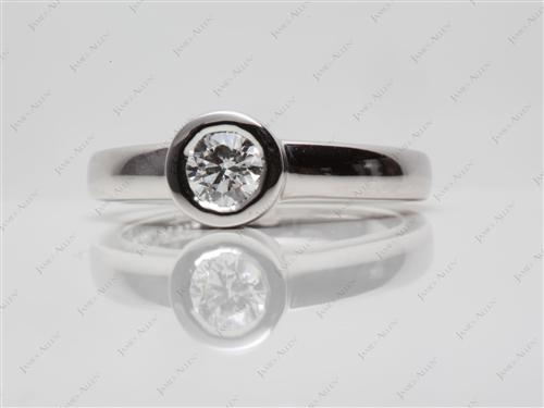Platinum 0.53 Round cut Tension Diamond Ring