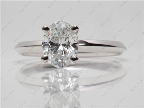 White Gold 1.07 Oval cut Diamond Engagement Solitaire Rings