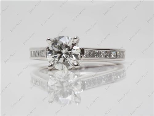 Platinum 1.10 Round cut Channel Set Diamonds