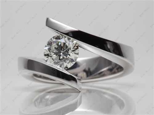 White Gold 1.20 Round cut Diamond Ring