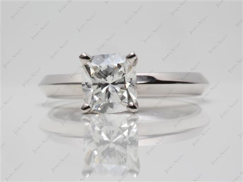 White Gold 1.02 Cushion cut Diamond Rings