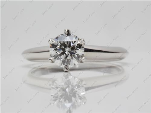 Platinum 0.70 Round cut Engagement Ring