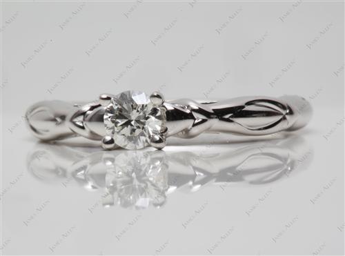 White Gold 0.31 Round cut Solitaire Ring Settings