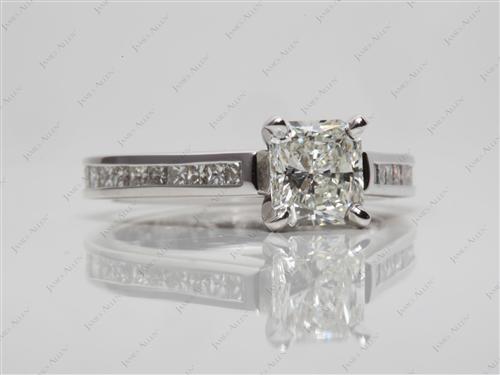 White Gold 1.01 Radiant cut Diamond Channel Rings
