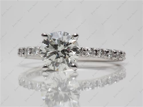 Platinum 1.51 Round cut Diamond Pave Rings