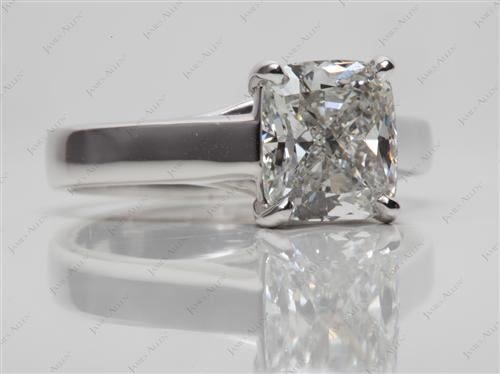 Platinum 3.02 Cushion cut Solitaire Ring Mountings