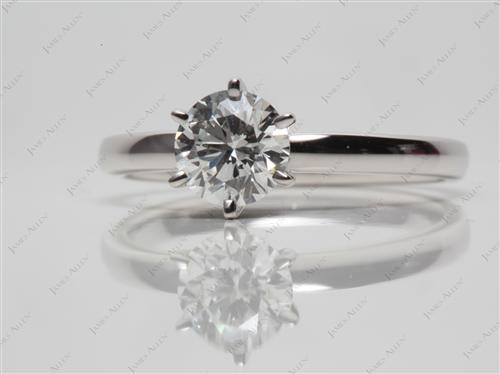 White Gold 0.72 Round cut Solitaire Engagement Rings