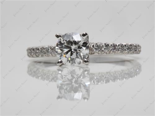 Platinum 0.56 Round cut Diamond Pave Ring