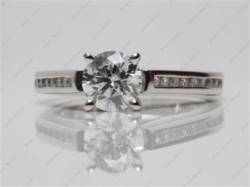 Platinum 0.79 Round cut Channel Set Diamond Ring