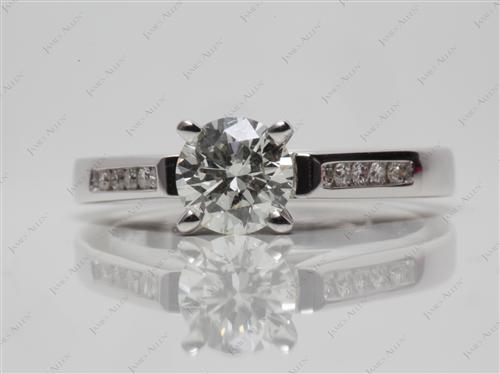 White Gold 0.70 Round cut Diamond Channel Ring