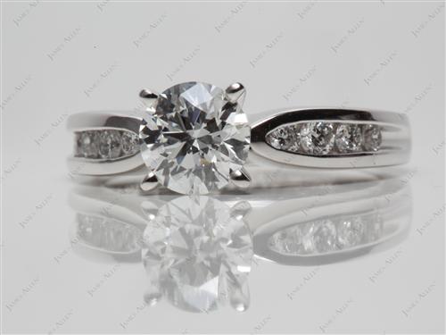Platinum 1.04 Round cut Channel Set Diamond Ring