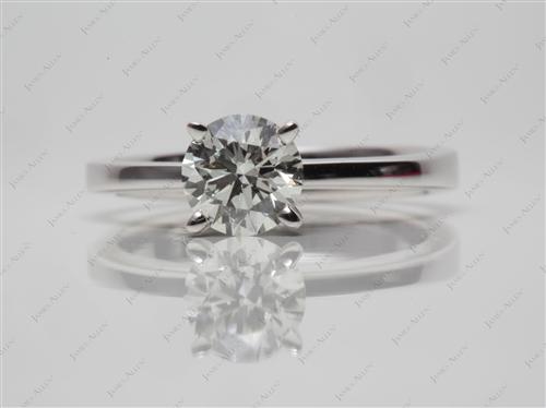 White Gold 0.91 Round cut Solitaire Engagement Ring