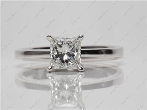 White Gold 1.02 Princess cut Diamond Engagement Solitaire Rings