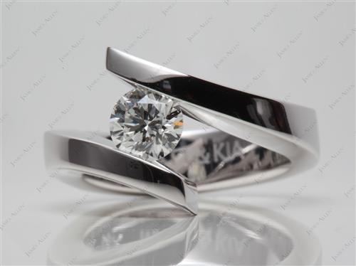White Gold 0.70 Round cut Tension Diamond Ring