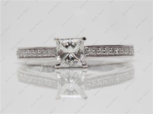White Gold 0.64 Princess cut Diamond Ring