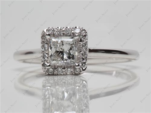 White Gold 0.60 Princess cut Engagement Rings
