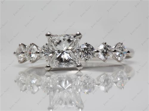 Platinum 1.02 Princess cut Diamond Rings