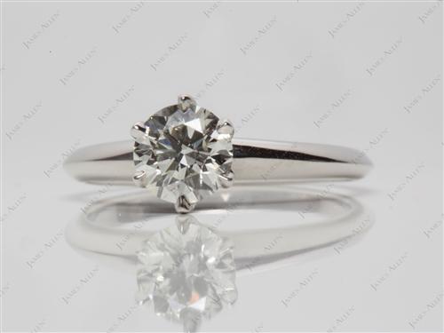 Platinum 0.80 Round cut Solitaire Ring