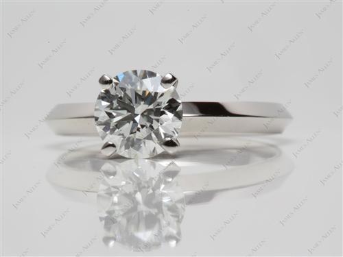 Platinum 1.30 Round cut Solitaire Ring Settings