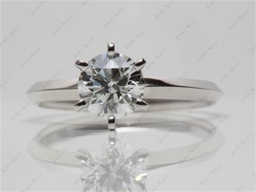 Platinum 0.91 Round cut Diamond Engagement Solitaire Rings