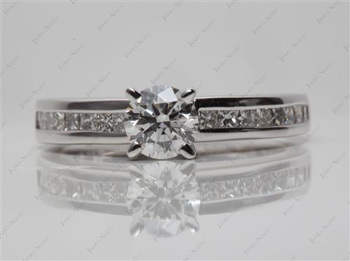White Gold 0.60 Round cut Diamond Channel Ring