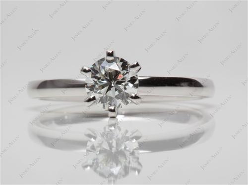 White Gold 0.75 Round cut Solitaire Ring
