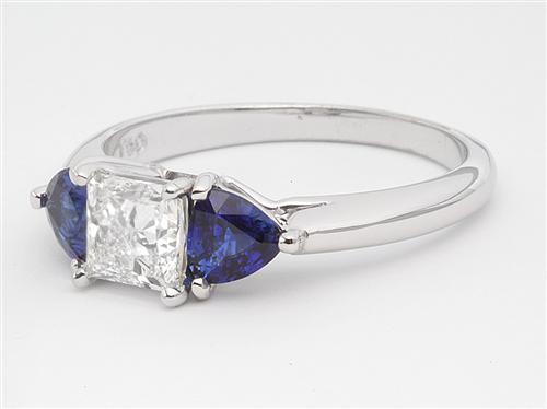 White Gold 0.79 Princess cut Ruby Ring