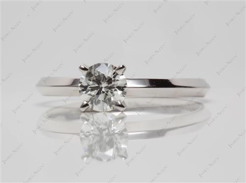 White Gold 0.51 Round cut Diamond Solitaire Engagement Ring