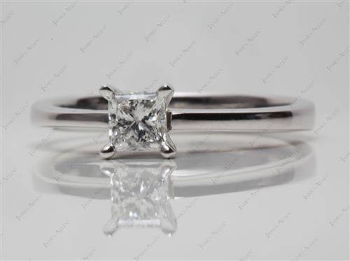 Platinum 0.51 Princess cut Solitaire Diamond Ring