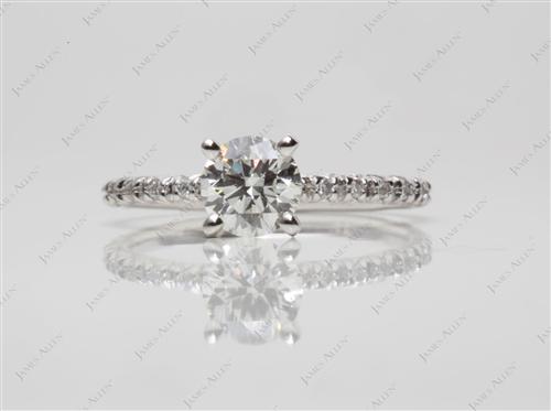 White Gold 0.75 Round cut Pave Ring Setting