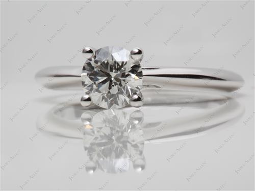 White Gold 0.91 Round cut Engagement Rings