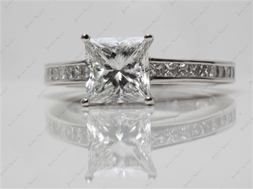 Platinum 1.53 Princess cut Channel Setting Ring
