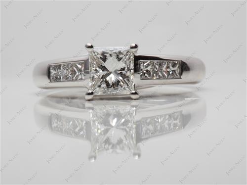 White Gold 1.03 Princess cut Diamond Channel Ring