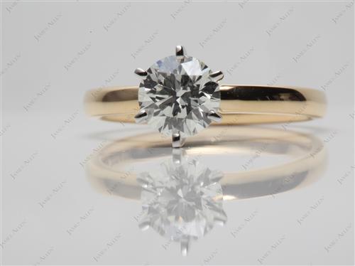 Gold 0.77 Round cut Solitaire Ring Setting