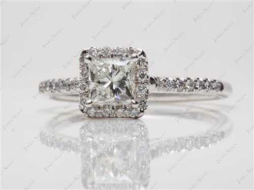 White Gold 0.75 Princess cut Diamond Rings