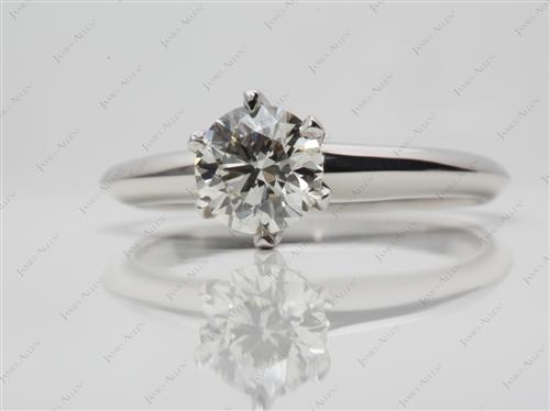 Platinum 0.80 Round cut Diamond Ring