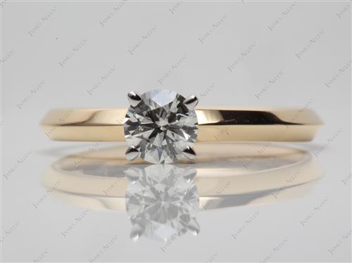 Gold 0.50 Round cut Engagement Ring