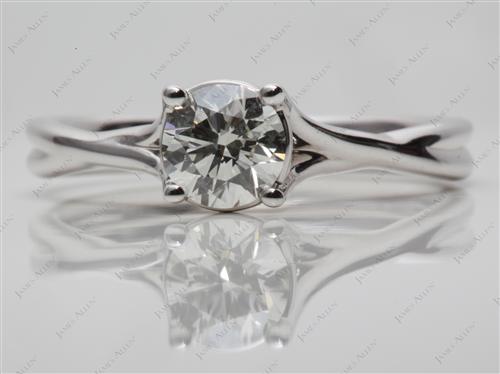 White Gold 0.80 Round cut Diamond Solitaire Engagement Ring