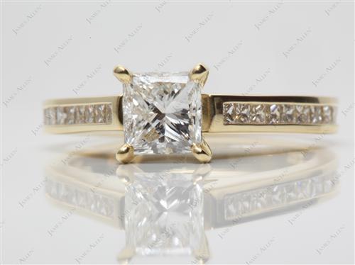 Gold 1.01 Princess cut Channel Rings