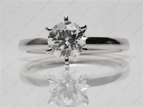 Platinum 1.00 Round cut Diamond Engagement Solitaire Rings