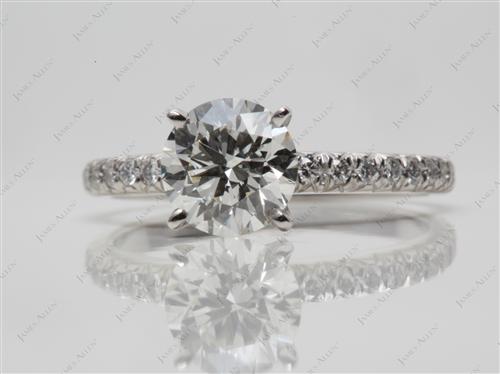Platinum 1.09 Round cut Pave Ring Settings