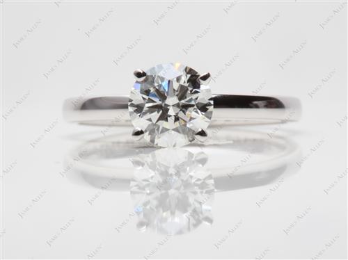 White Gold 1.03 Round cut Solitaire Ring Mountings