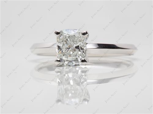 White Gold 1.03 Cushion cut Solitaire Ring Mountings